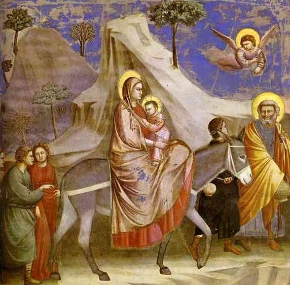 La huida a Egipto, Giotto di Bondone