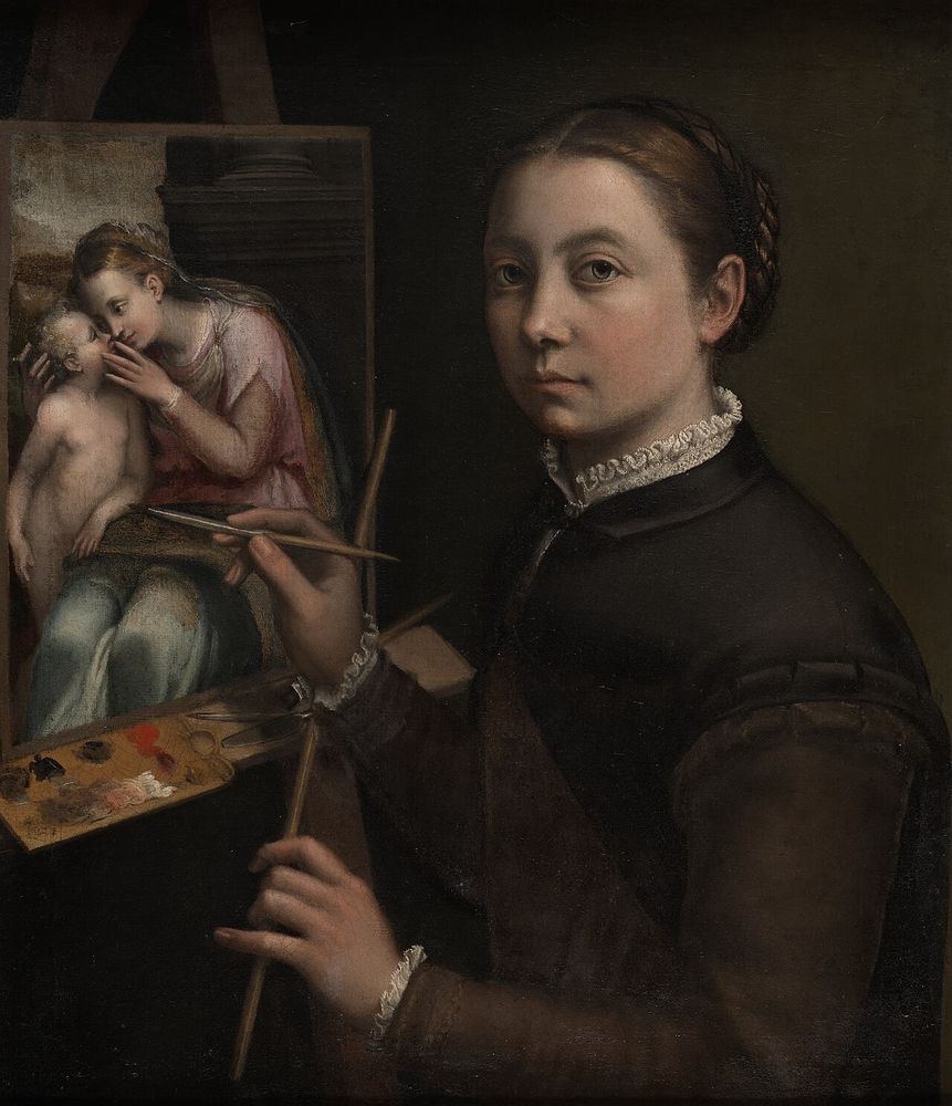 Autorretrato ante el caballete, Sofonisba Anguissola