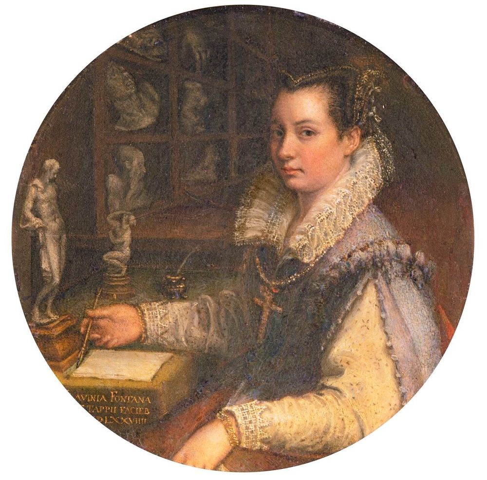 Autorretrato en el estudio, Lavinia Fontana