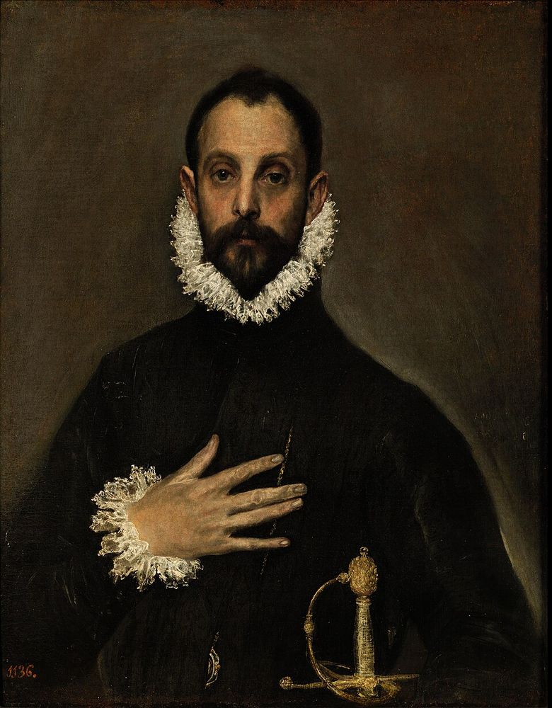 El caballero de la mano en el pecho, El Greco