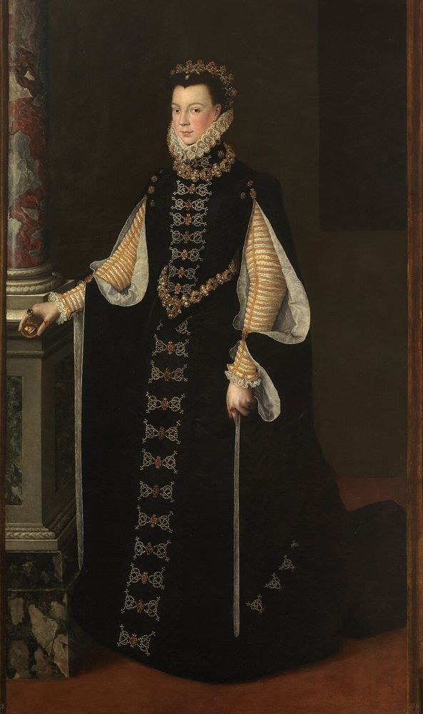 Isabel de Valois sosteniendo un retrato de Felipe II, Sofonisba Anguissola