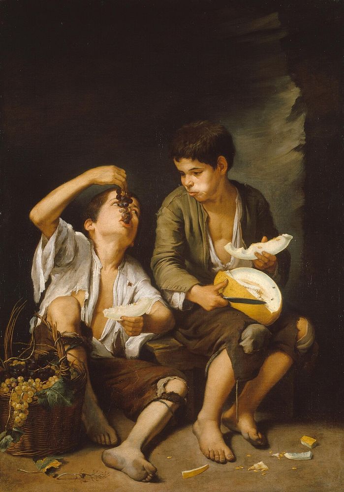 Niños comiendo uvas y melón, Bartolomé Esteban Murillo