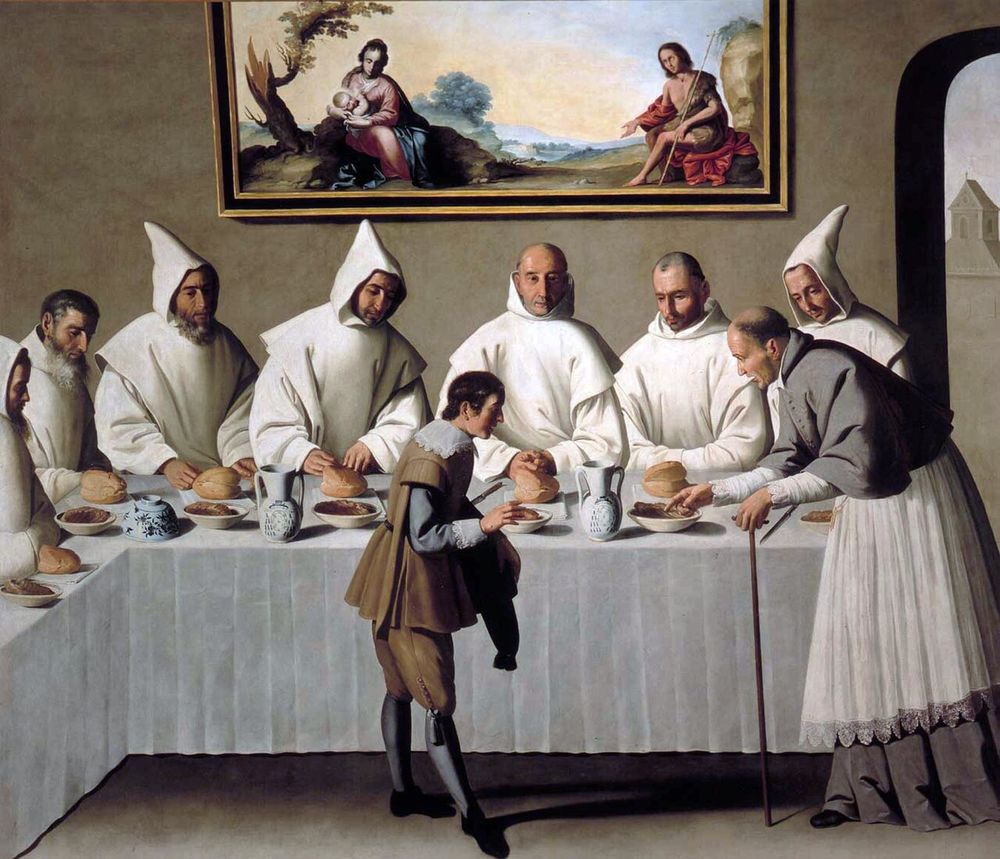 San Hugo en el refectorio, Francisco de Zurbarán