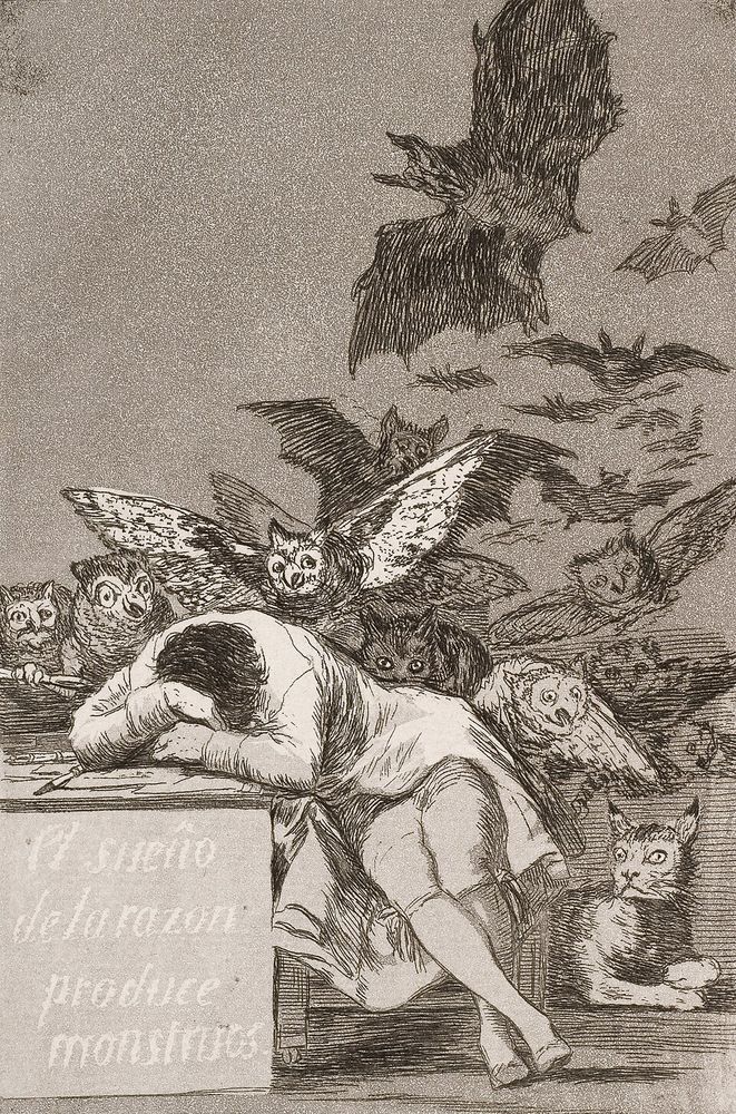 El sueño de la razón produce monstruos (Caprichos, n.º 43), Francisco de Goya