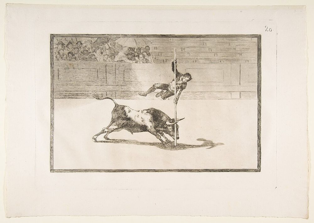 Ligereza y atrevimiento de Juanito Apiñani en la de Madrid (Tauromaquia, n.º 20), Francisco de Goya