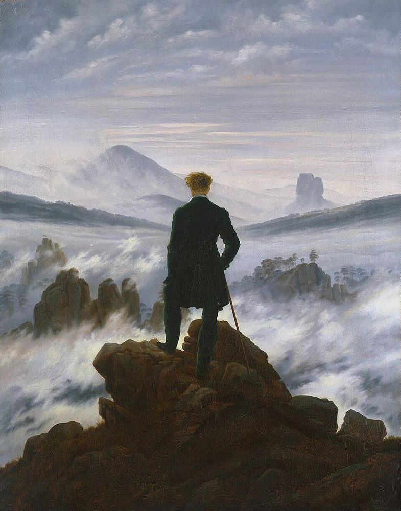 El caminante sobre el mar de nubes, Caspar David Friedrich