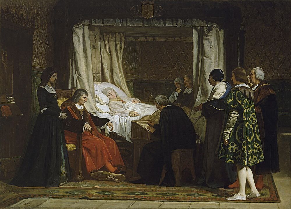 Isabel la Católica dictando su testamento, Eduardo Rosales