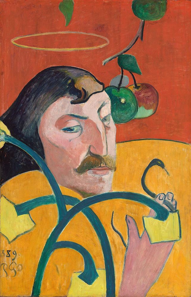 Autorretrato con halo y serpiente, Paul Gauguin