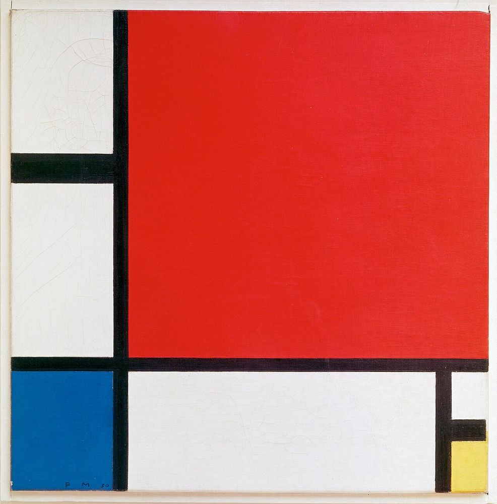 Composición II en rojo, azul y amarillo, Piet Mondrian