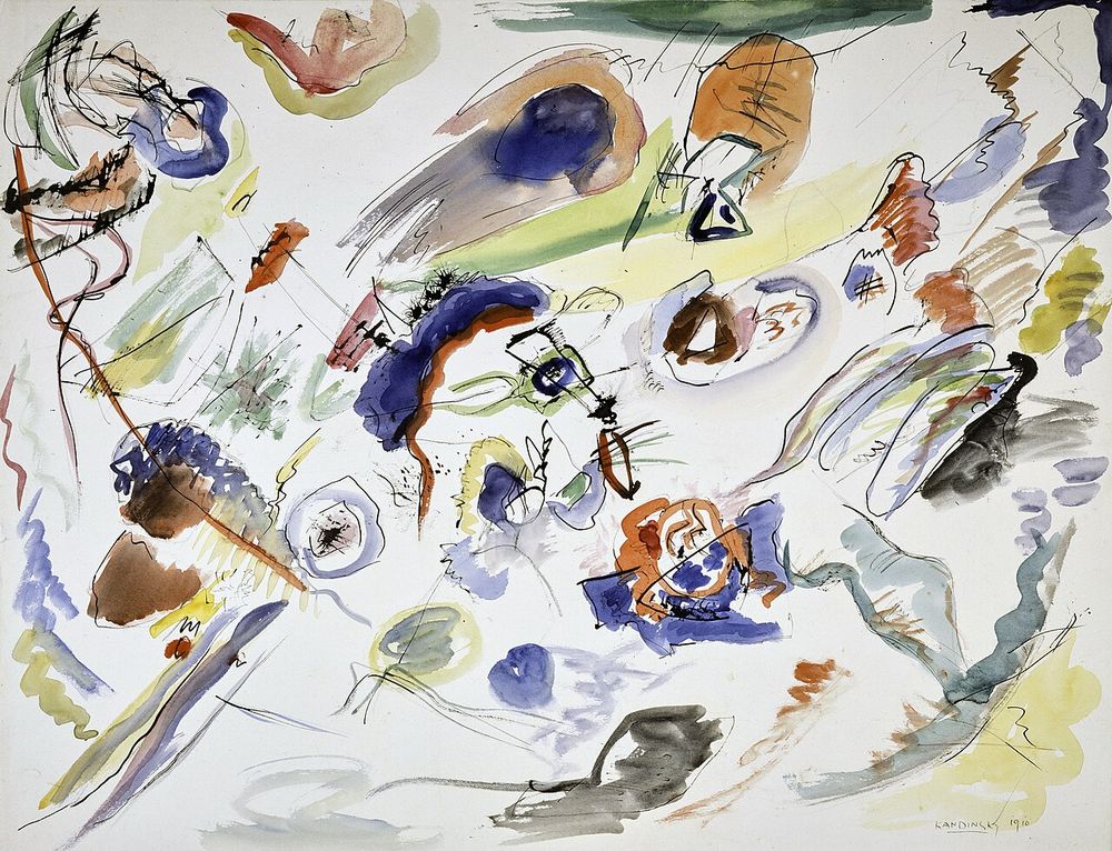 Primera acuarela abstracta (Sin título), Vasili Kandinsky