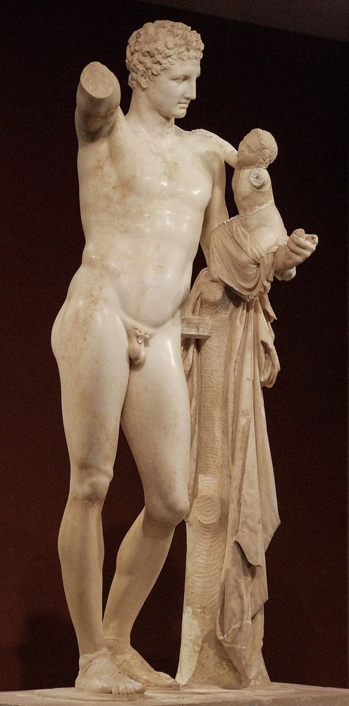 Hermes con Dioniso niño, Praxíteles (atribuido)