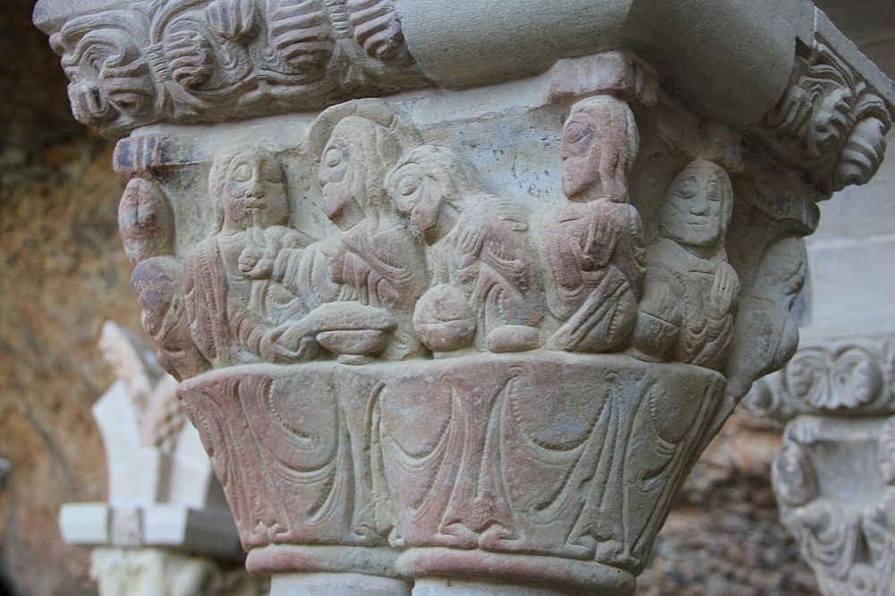 Capitel de la Última Cena (claustro de San Juan de la Peña), Maestro (o taller) de San Juan de la Peña