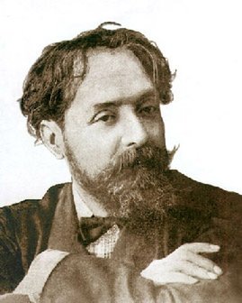 Retrato fotográfico antiguo de Alejandro Sawa, con barba